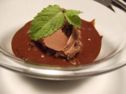 Kalte Schokoladensuppe mit Minzegelee