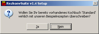 Warnung Standardkochbuch